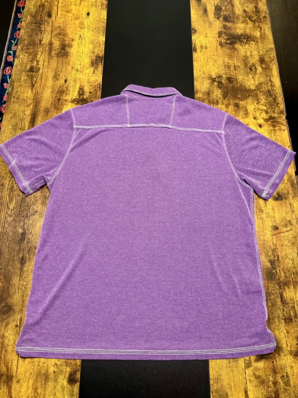 Tommy Bahama Purple Slub Knit Polo Shirt L Tencel Blend Casual Soft - Picture 2 of 8